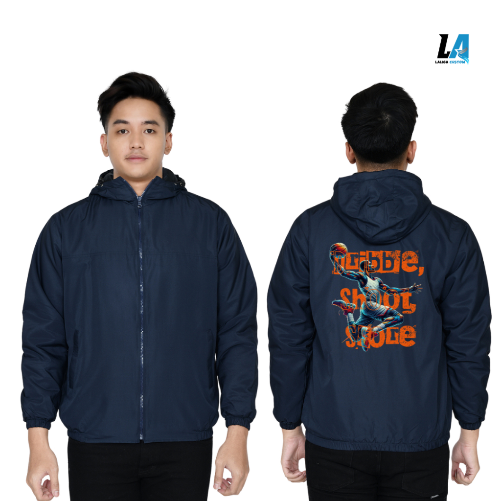 Jaket Parasut Eleganter Jaket Parasut Custom Jaket Basketball Desain Bebas Sablon DTF Satuan
