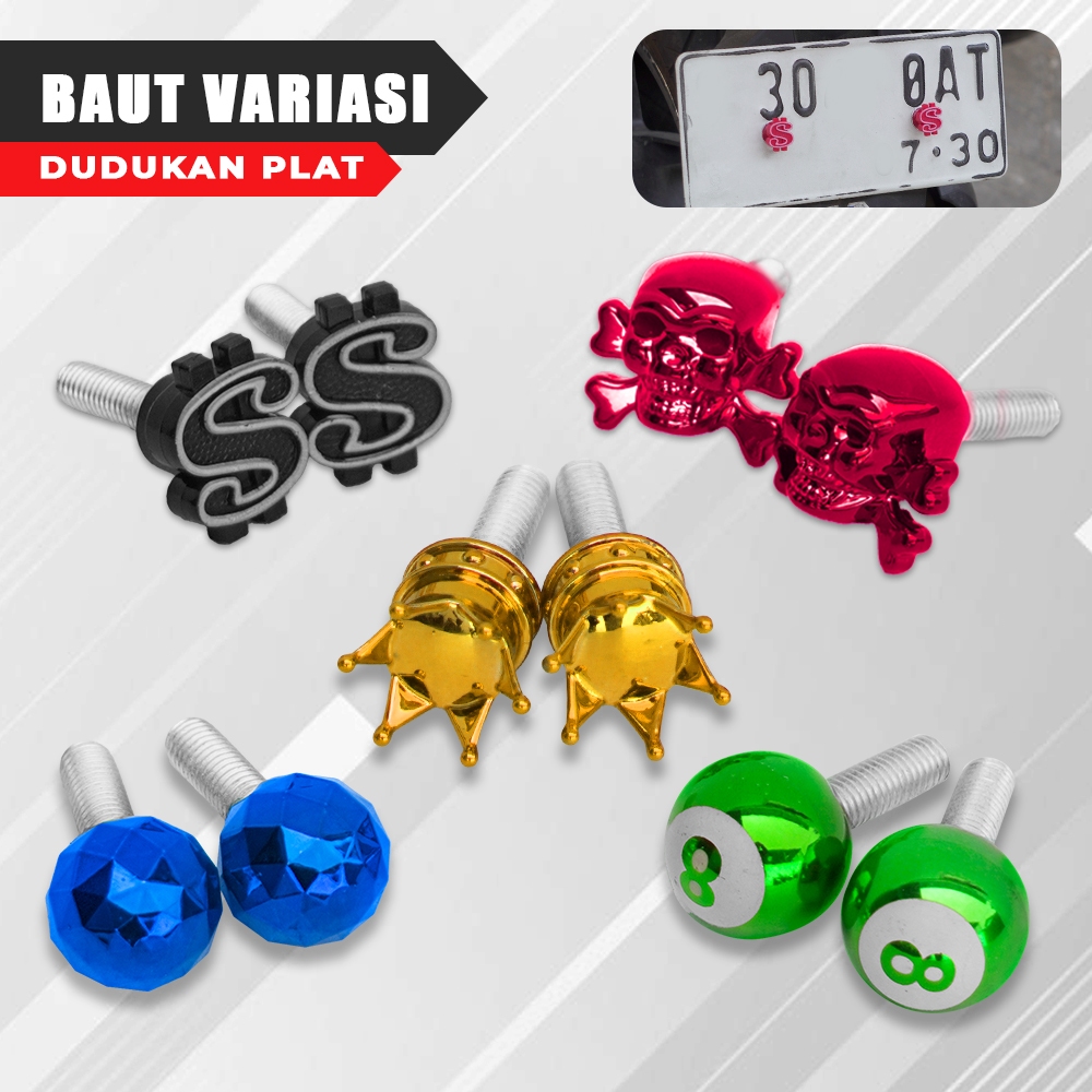 Baut Plat Motor 6MM Plastik Glossy 2 Pcs Aksesoris Variasi Unik Motor Berkualitas