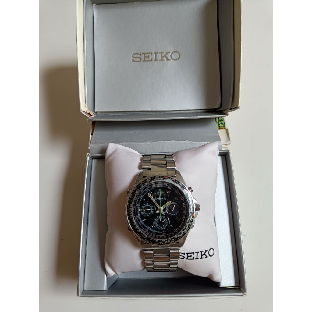SEIKO Flightmaster alarm 7T34-6A00 Vintage Sports  original bekas bagus normal semua siap pakai.