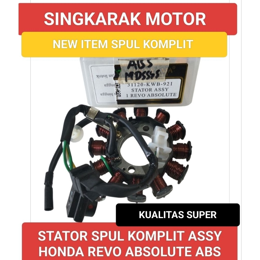SPUL STATOR KOMPLIT ASSY HONDA REVO ABSOLUTE BLADE KUALITAS ORIGINAL FUKUYAMA PART