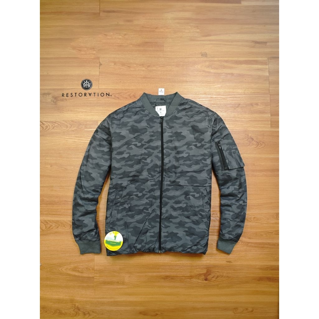 restoration Casual camo bomber jacket