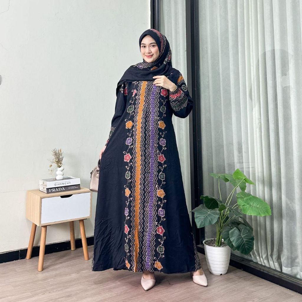 Gamis Set Hijab Batik Cap Pekalongan