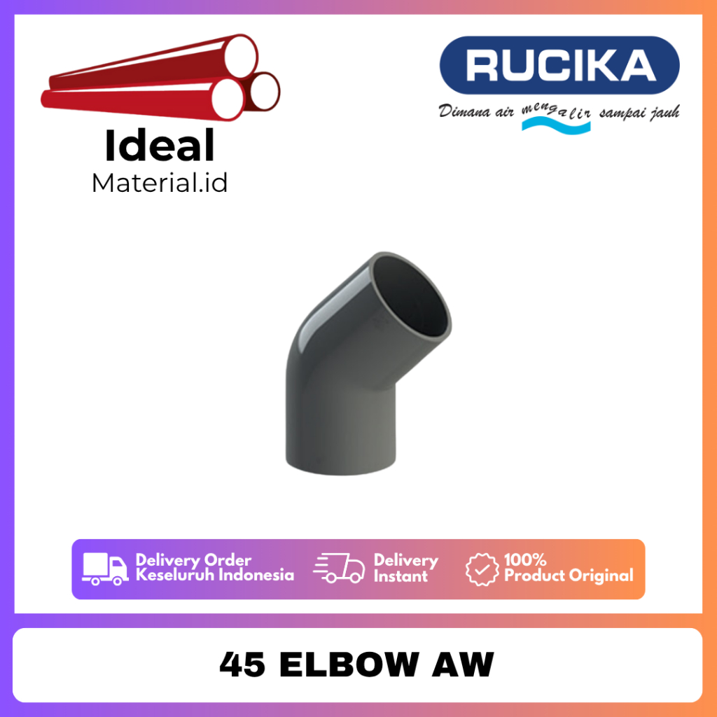 Knee 45 AW 2 Inch PVC Rucika / Keni Knee PVC AW / Elbow 45 PVC AW Rucika - 09