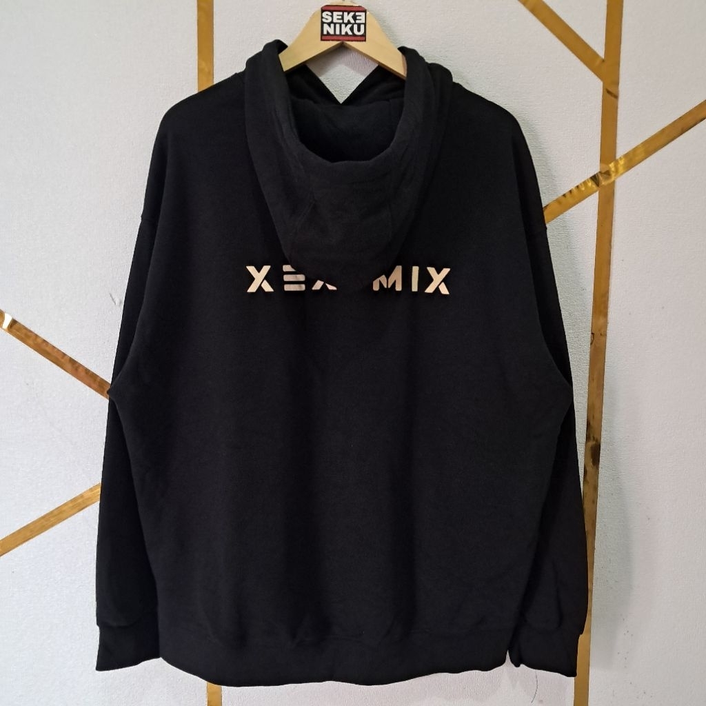 Hoodie NWT XEXYMIX Backit Big Script Velvet bahan babyteri
