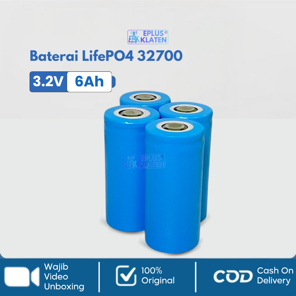 Pelove_Night Baterai Lifepo4 3.2V 6Ah 32700 19.2Wh Setrum Pdc Pac Pju 6000Mah Battery Motor Listrik
