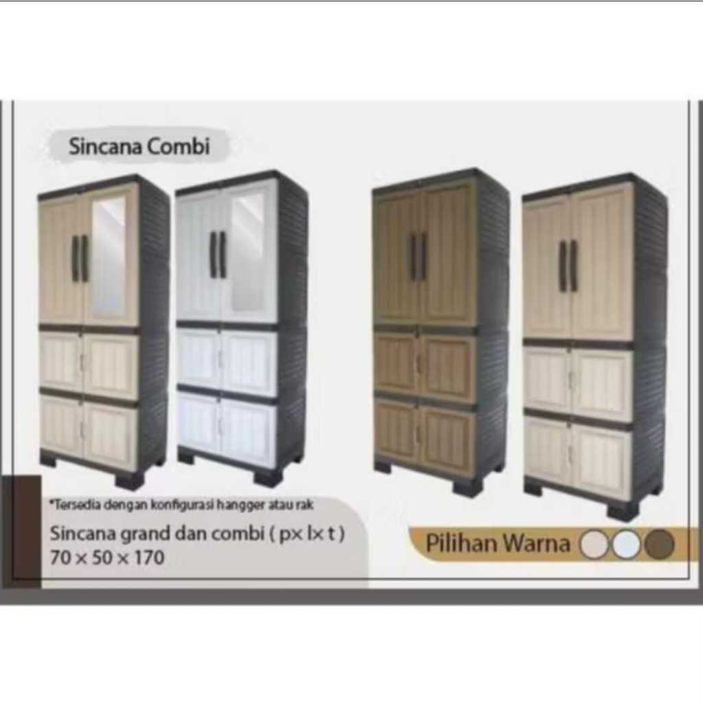 BACA DESKRIPSI/Lemari pakaian 2 pintu/lemari pakaian plastik/lemari pakaian sincana combi