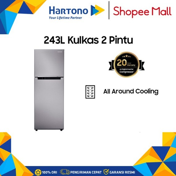 Samsung Kulkas 2 Pintu Kecil Refrigerator RT22FARBDSA