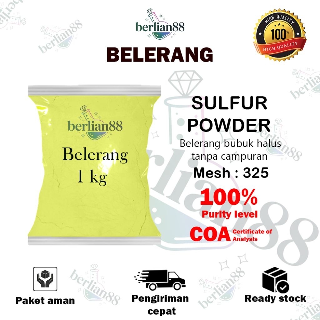 belerang bubuk Halus 1kg / Sulfur Powder / Belerang Powder / Belerang asli / Murah