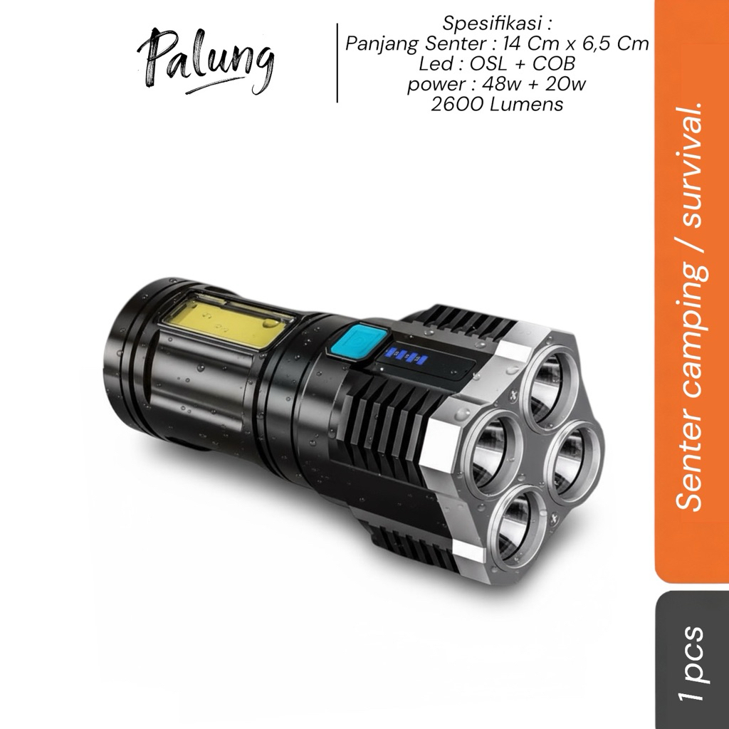 senter led 4 core hingh / senter outdoor senter mendaki / senter flashlight