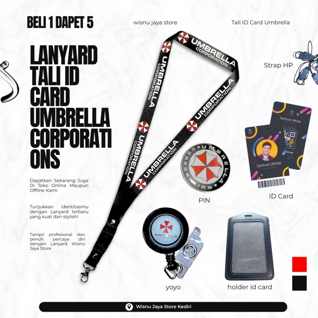 TALI ID CARD UMBRELLA TERBARU | LANYARD UMBRELLA GROSIR TERMURAH BERKUALITAS |  LANYARD UMBRELLA