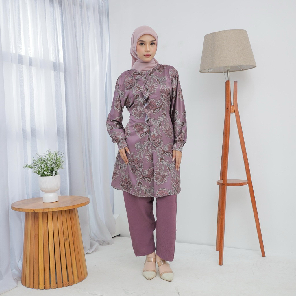 setelan celana tunik wanita dewasa tanpa jilbab