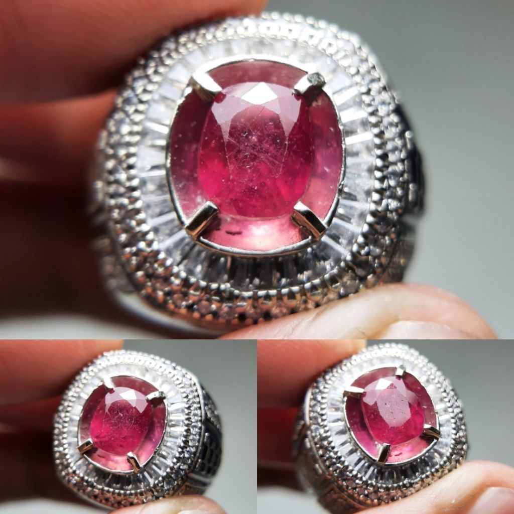 Natural Ruby Corundum Warna Pinkish Red Batu Ruby Merah