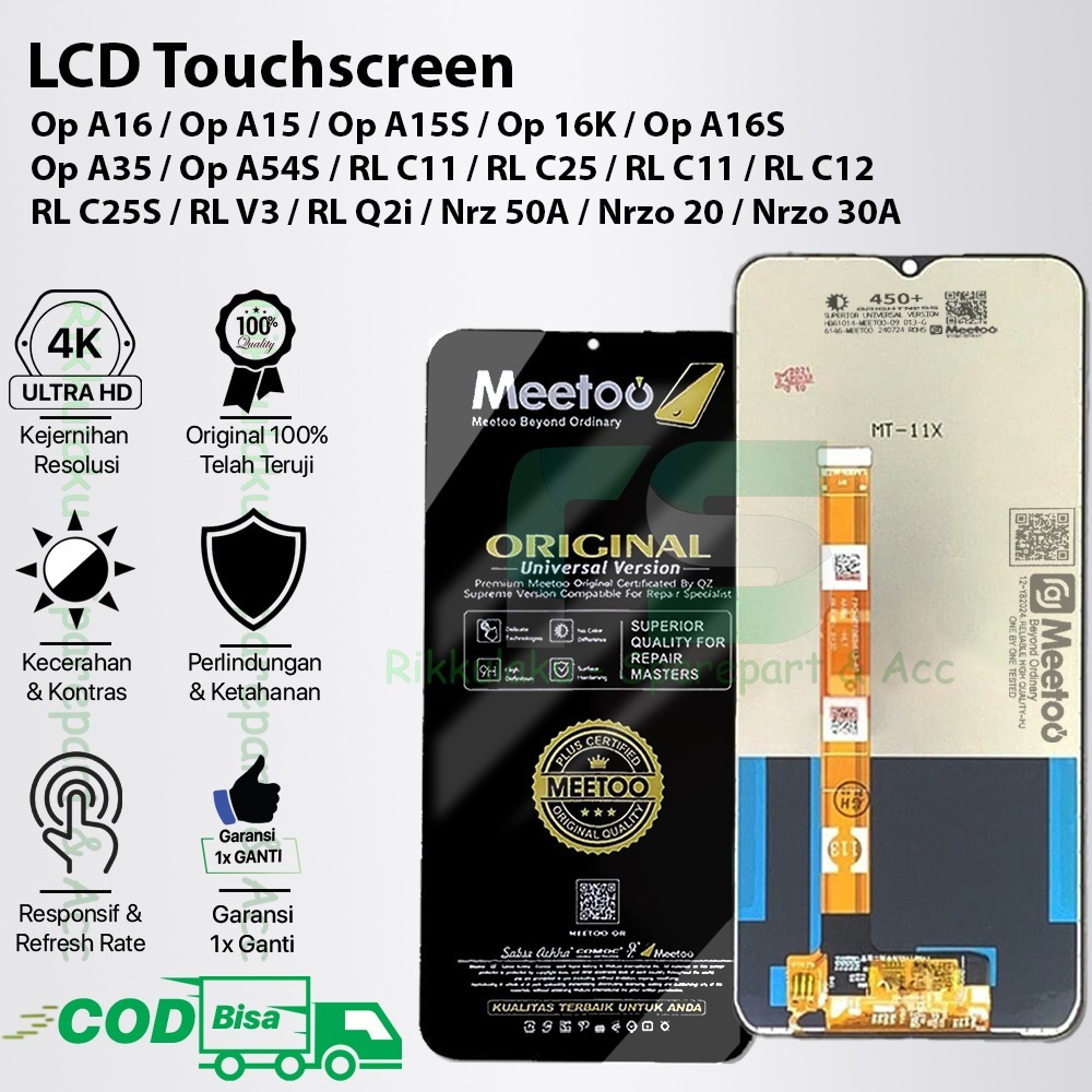 LCD Touchscreen Oppo Realme C11 / C12 / C15 / A15 / A15S/ Narzo 20 / 30A Original 100% Fullset