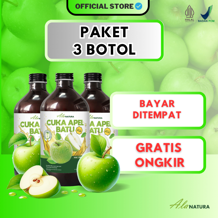 Paket Super Hemat Alanatura Original Cuka APEL Hijau Batu Malang Sudah BPOM dan Halal MUI