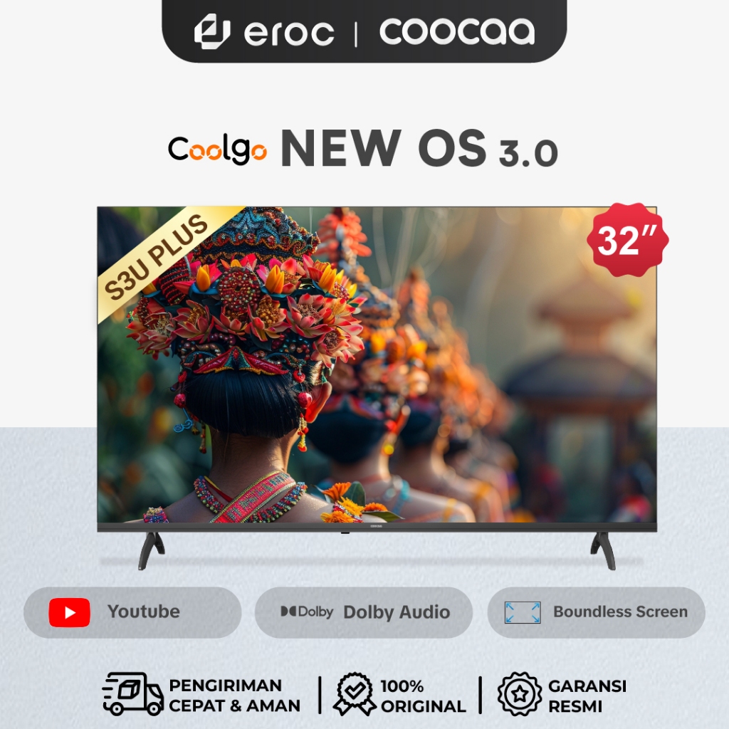 COOCAA Smart TV 32 inch - Coolita 3.0 - 2K LED - COOCAA 32S3U Plus | 32S3U