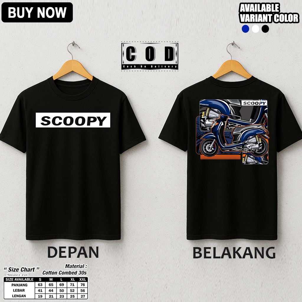 KAOS MOTOR MURAH Honda Scoopy Biru 2024 Modifikasi