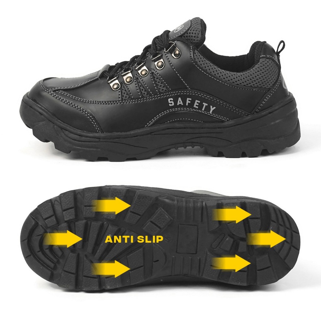 Sepatu Safety Pria Wanita HIPZO Sneakers Sport Cowok Bergaransi Kerja Proyek Tambang Pabrik M61