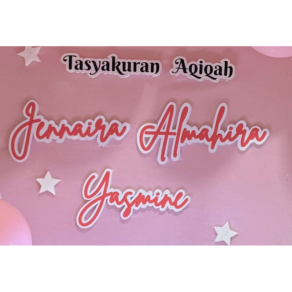Tulisan Nama 3D Styrofoam Dekorasi Backdrop Ulang Tahun Lamaran Wedding Tasyakuran Aqiqah Tedak Site