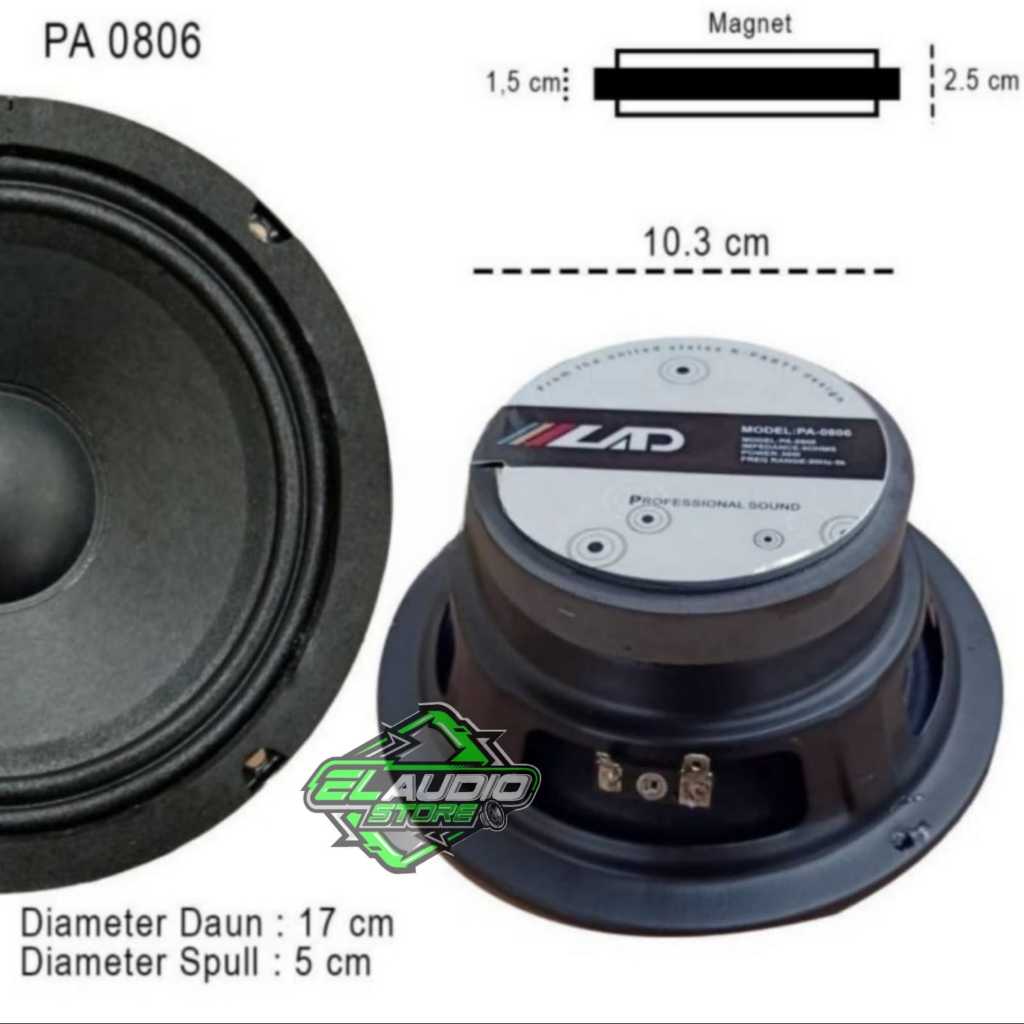 Spiker Midel 6 inch LAD PA-0806 / Speaker Midle 6" khusus Midelan 0806 Original