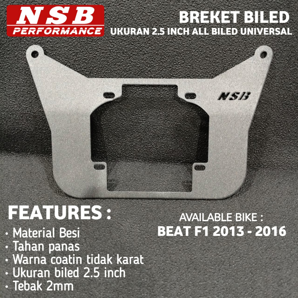 Bracket Breket Dudukan Lampu Projie Biled 2,5 Inch Pnp Beat Fi Beat 2013-2014 Mj55