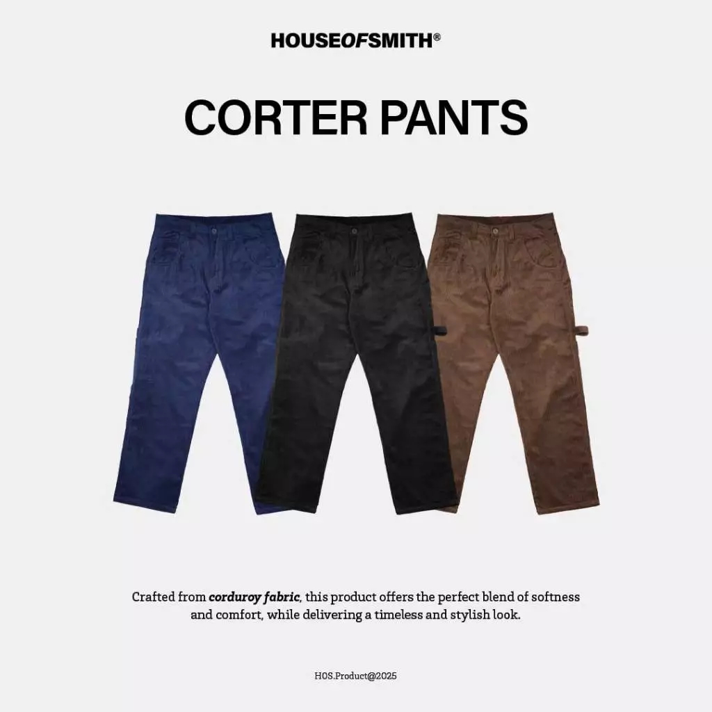 House of Smith PDG Celana Corduroy Pria - Corter Pants - Corduroy Carpenter Pants