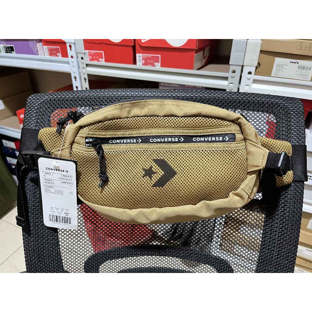 Tas Pria Converse Mesh Transition Sling Bag 10026495-A01 Gold Original BNWT