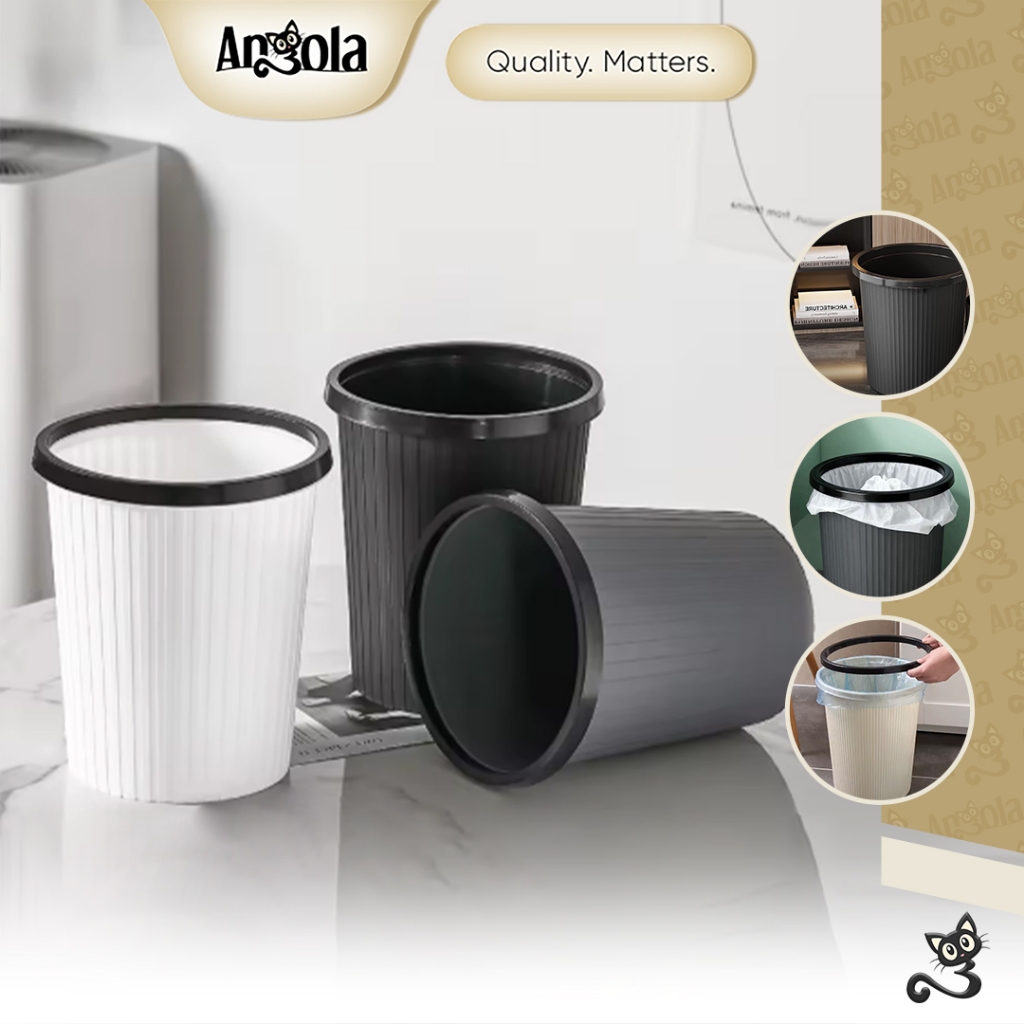 ANGOLA Tempat Sampah Bulat E99 Trash Bin / Tong Sampah Plastik Minimalis Ruang Tamu/Dapur/Toilet