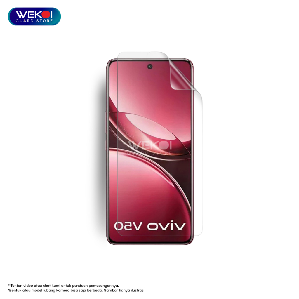WEKOI Hydrogel Smartphone Vivo V30 | V40 | V50 Pelindung Layar Fleksibel, Tipis & Responsif
