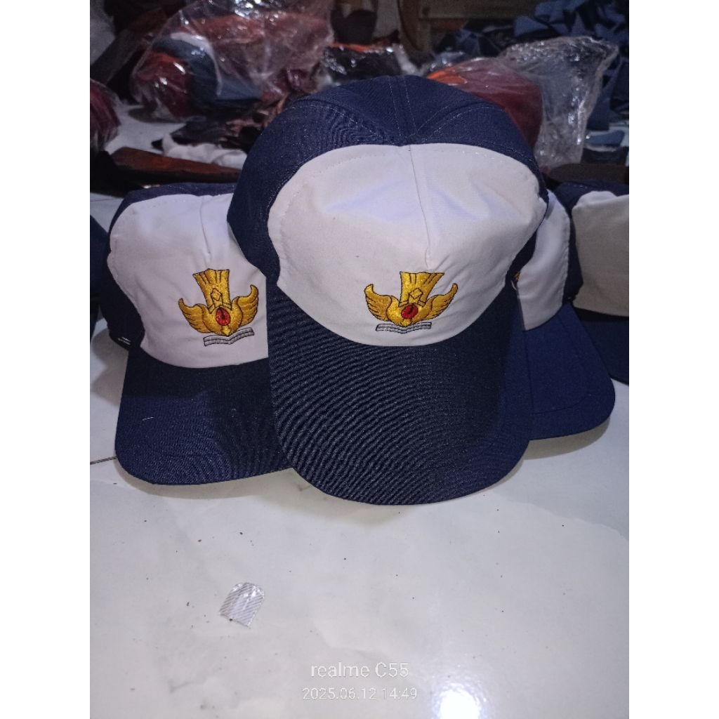 topi sekolah smp topi Smp biru putih