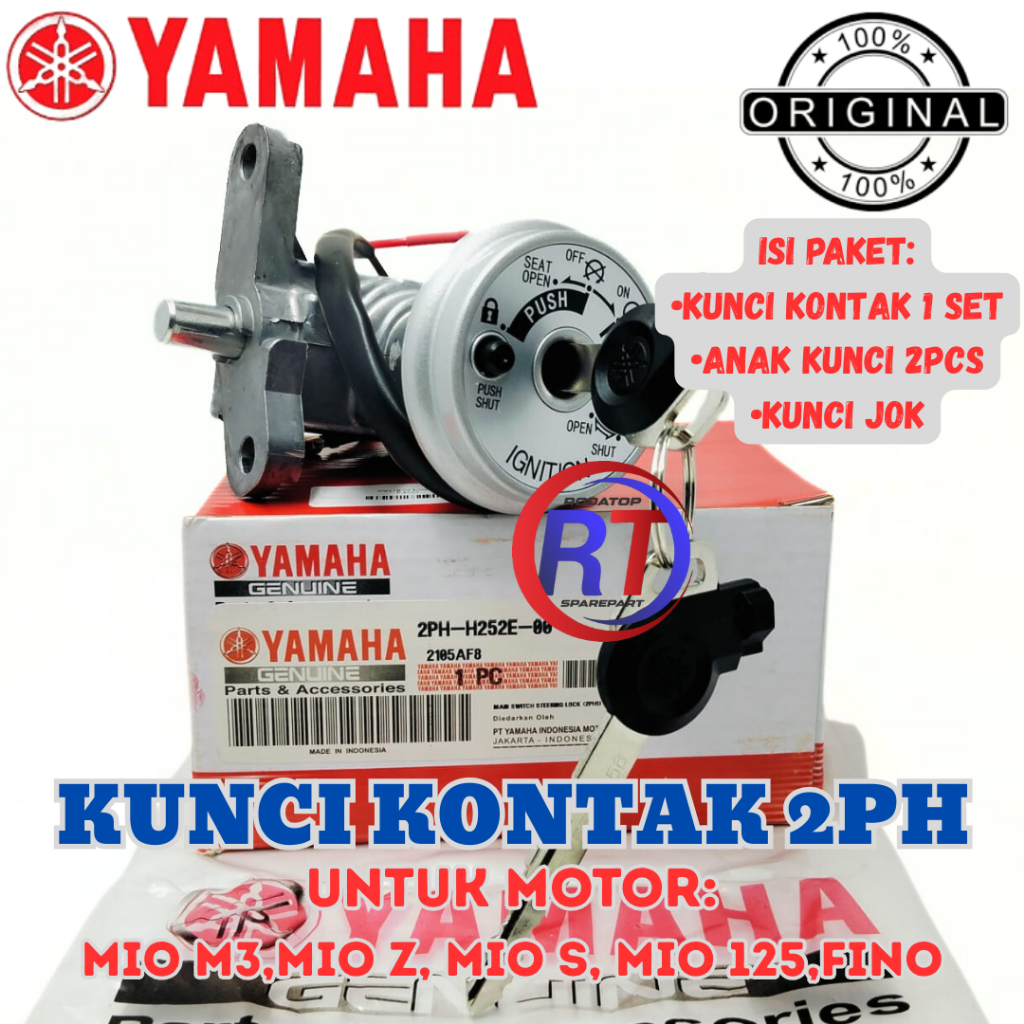 KUNCI KONTAK SET KOMPLI+JOK KODE 2PH YAMAHA UNTUK MOTOR MIO M3 MIO Z MIO S  MIO 125 FINO 125 DLL....