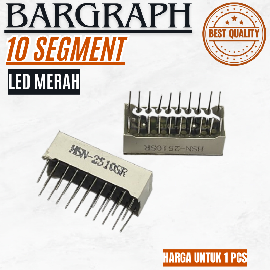 Led Bar Bargraph 10 segment RED warna merah indikator LED kotak DIP