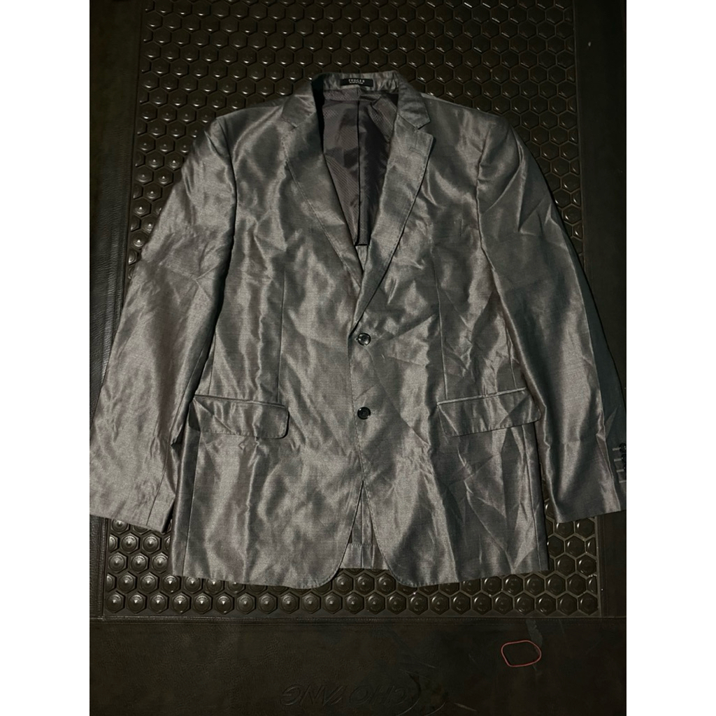 BLAZER JAS MEWAH TRUGEN ABU KECOKLATAN GLOSSY BRANDED