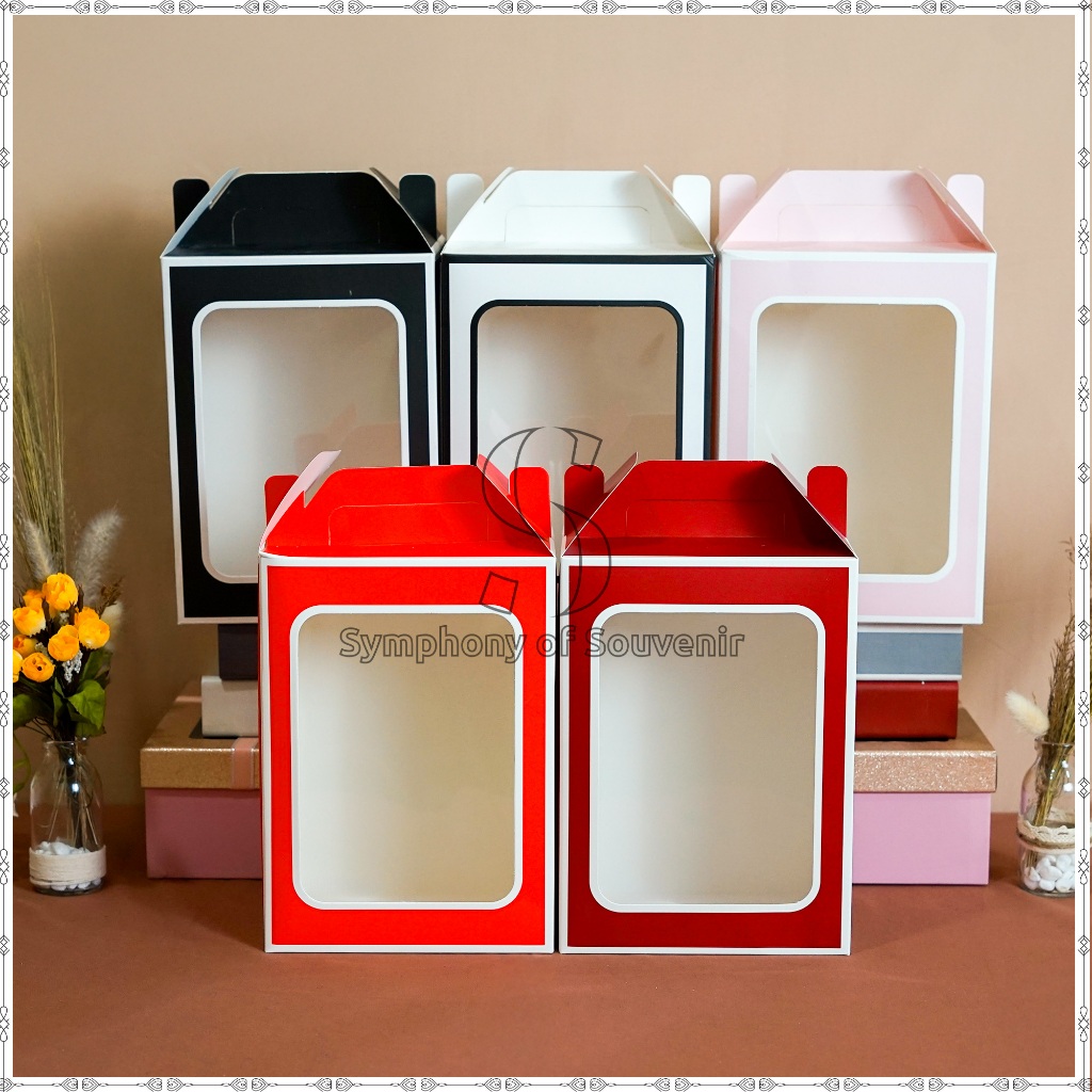 SS - Mika Transparant Kotak Handle Box Souvenir Box Hampers Box Multifungsi Box Hadiah Box mIka