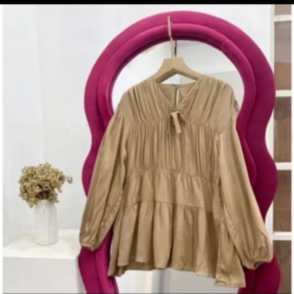 Blouse rayon twill polos renda //Blouse Terbaru