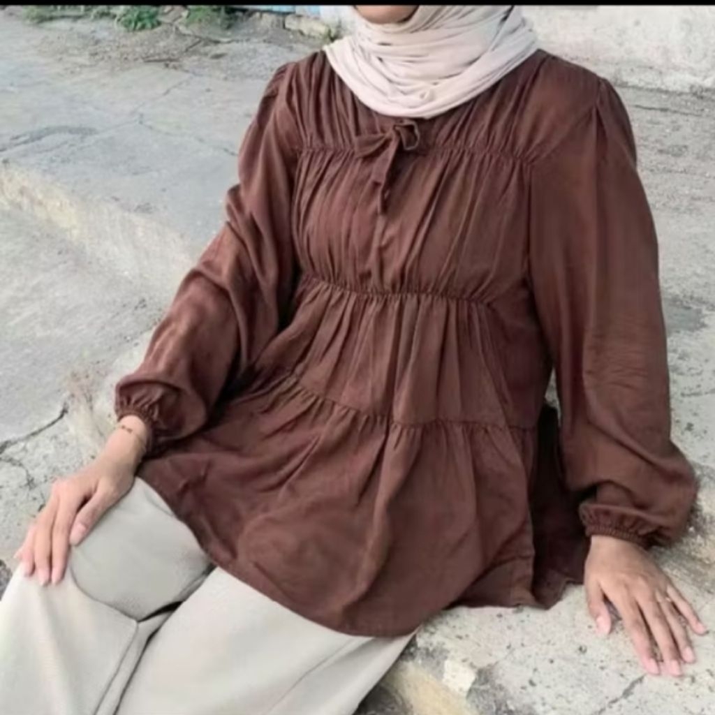 BLOUSE RAYON TWILL POLOS// BAHAN RAYON TERBARU