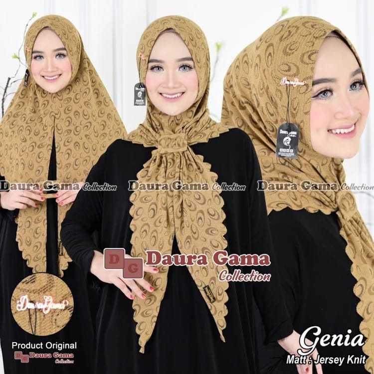 Hijab Kekinian GENIA Hijab Instan motif pad free gesper Ory By daura Gama