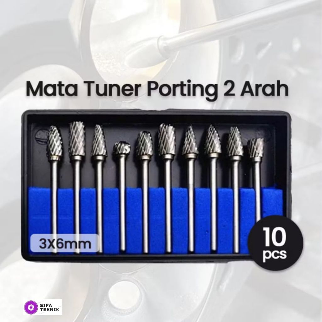 Mata Bor Tuner 10pcs Cuner porting isi lengkap.Cuner porting shank 3mm.