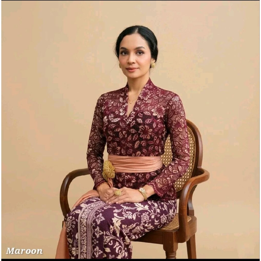 Setelan Kebaya Kartini Stretch Prada Bali || Kebaya Hijab || Kebaya Wisuda || Kebaya Kartini
