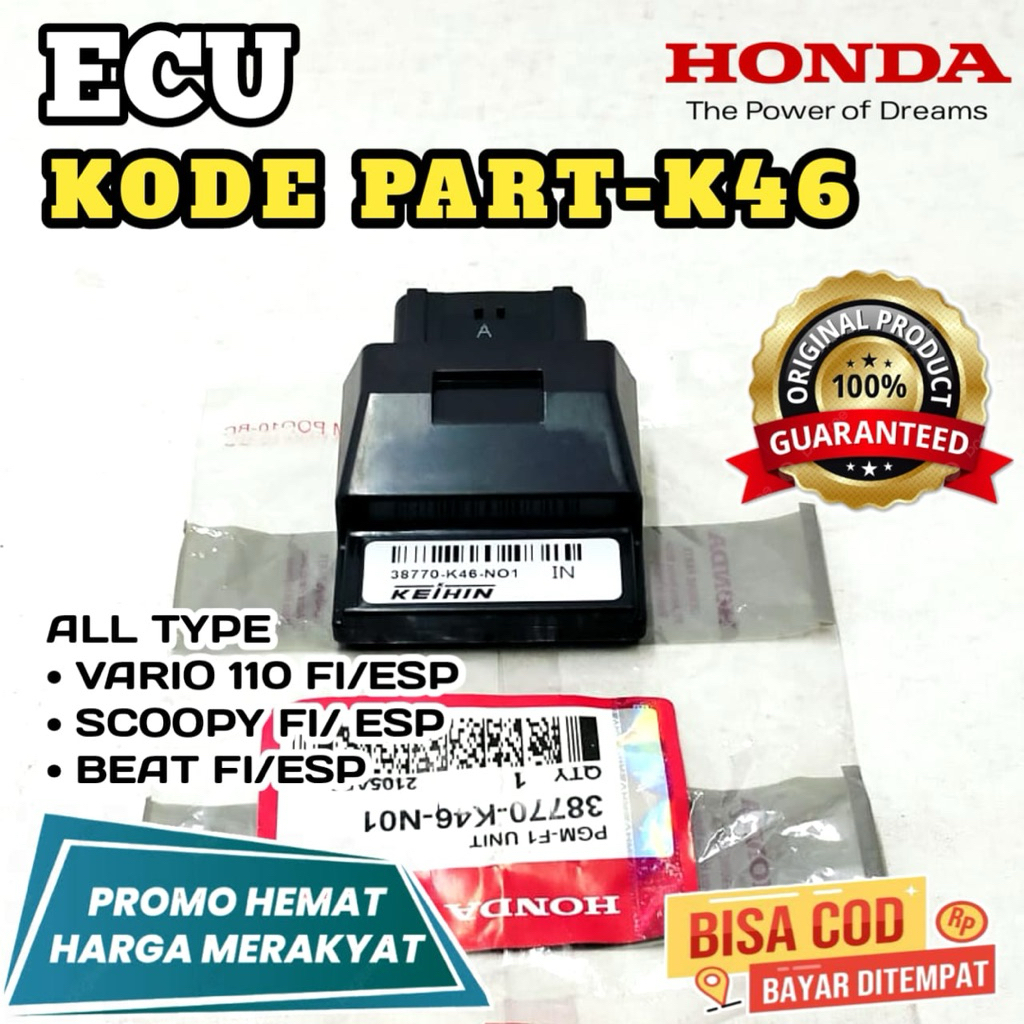 K46 ECU HONDA,ORIGINAL,ECU VARIO 110 FI,VARIO ESP,ECU SCOOPY FI,SCOOPY ESP,ECU BEAT FI,BEAT ESP,GARA