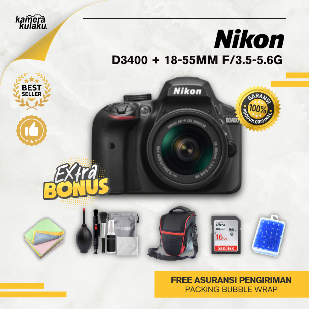 Nikon d3400 lensa kit second Bukan d3500 d5300 d5200