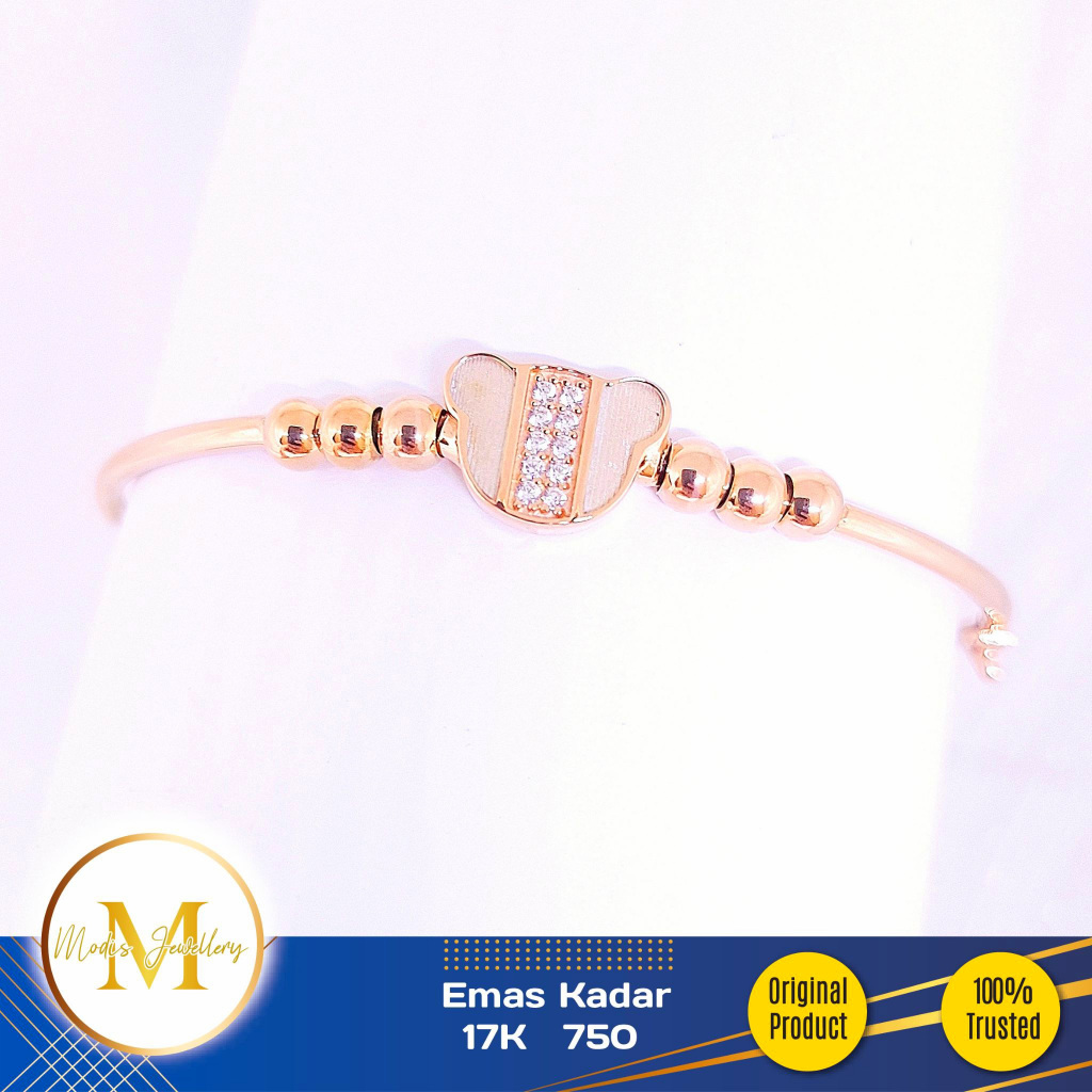 MODIS JEWELLERY - Gelang Bear Pandora Rosegold - Emas 17k  750