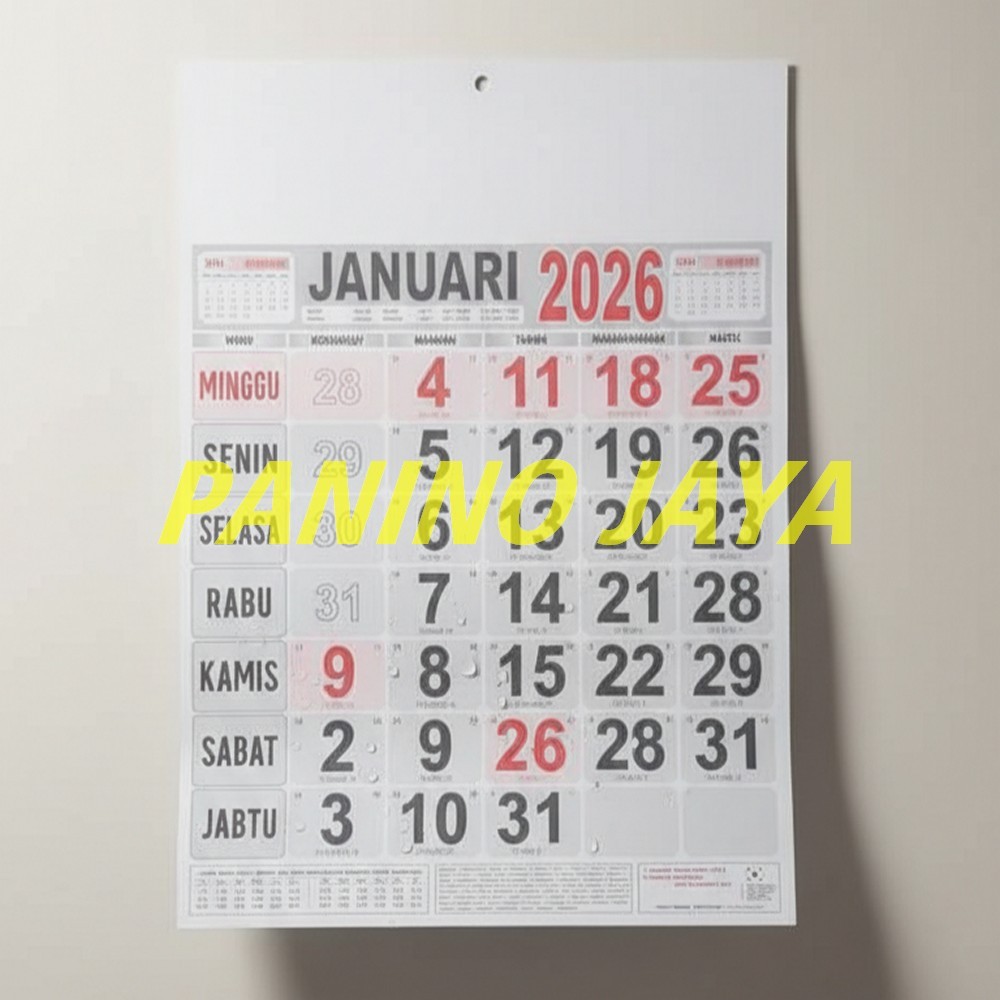Kalender Jumbo Lengkap 2026 | Kalender Almanak Dinding 2026 | Kalender Jawa 2026