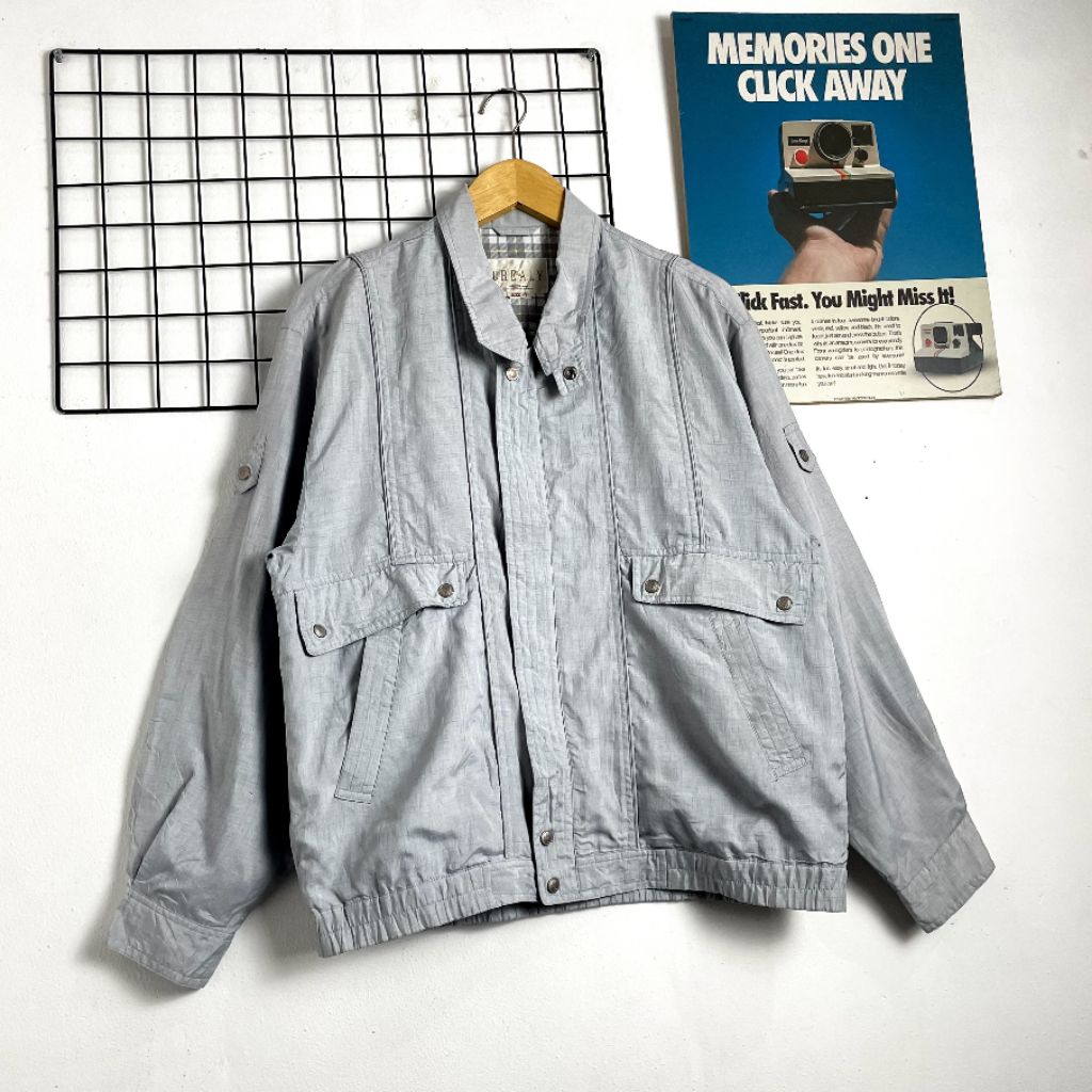 CREALY JAKET CASUAL SIZE (M) SECOND ORIGINAL, JAKET CASUAL VINTAGE, JAKET HARRINGTON VINTAGE, JAKET 