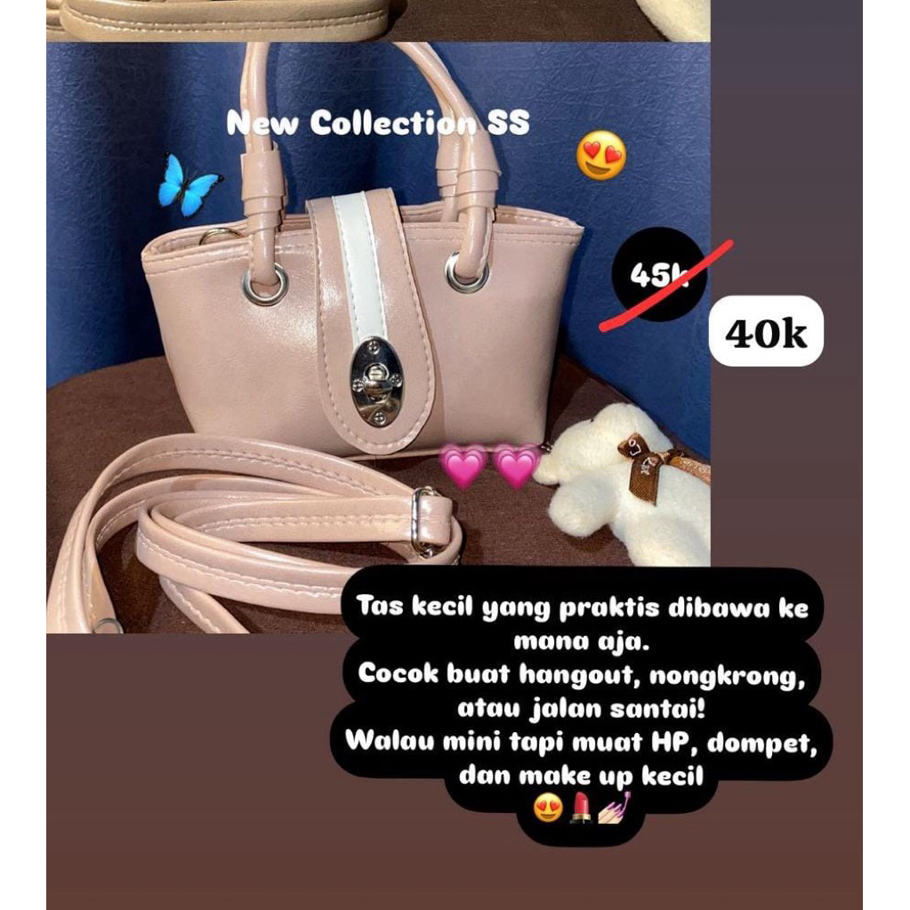 Tas wanita warna soft pink