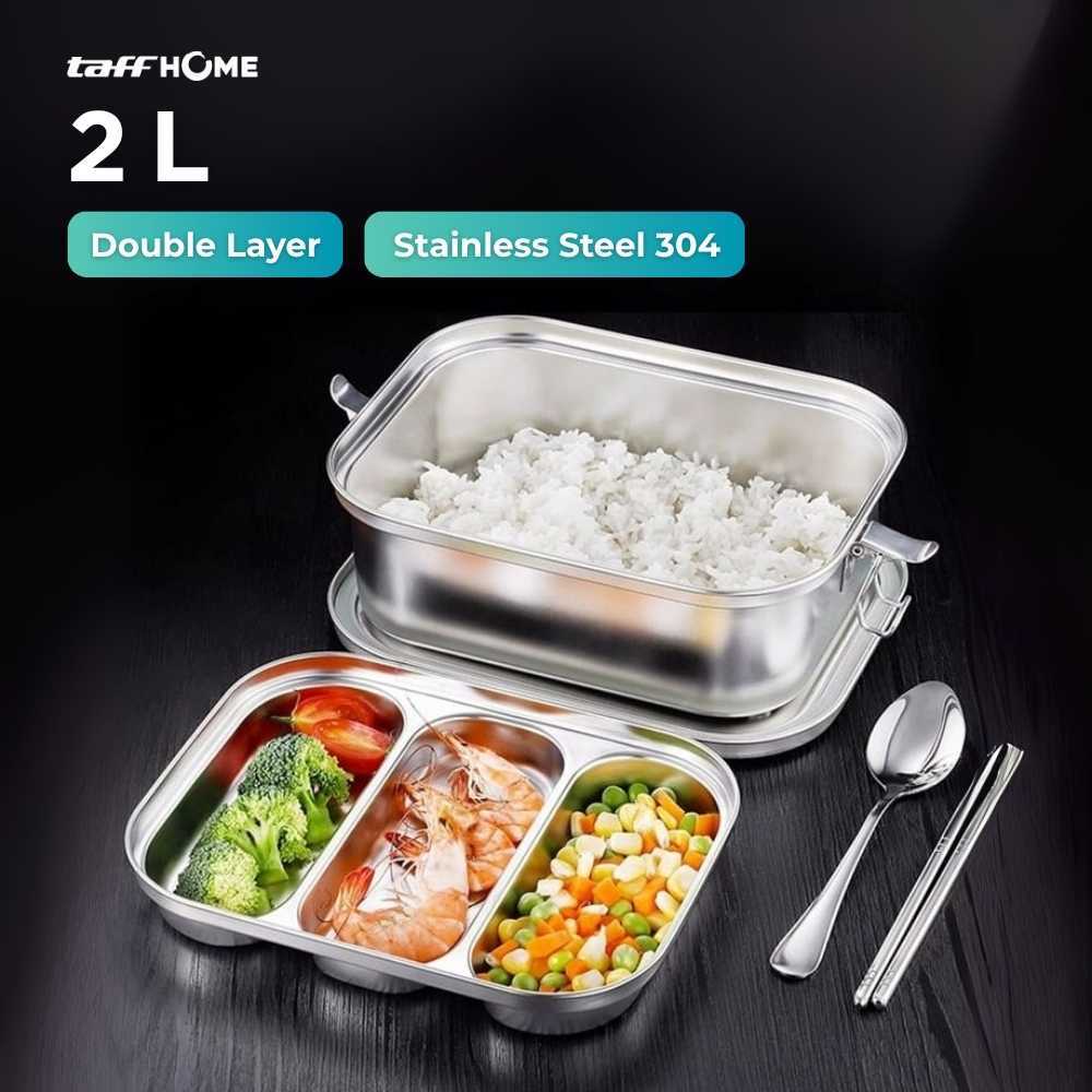 Kotak Makan Lunch Box Stainless Steel 304 2L
