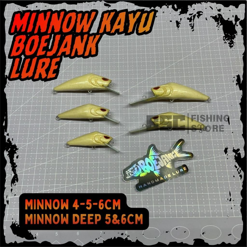 MINNOW NATURAL KAYU BOEJANK umpan casting hampala