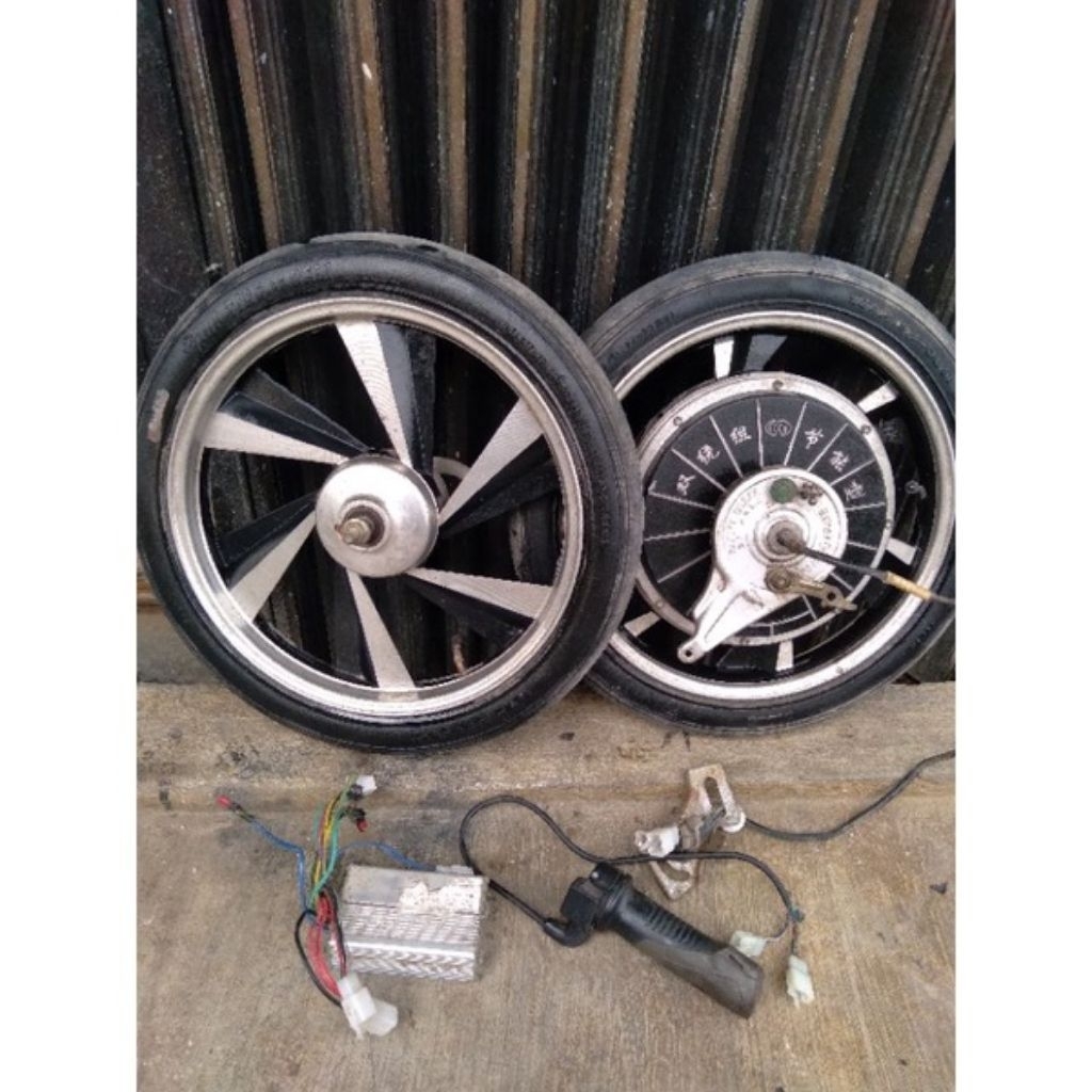 dinamo bldc 1set ring 16 depan belakag sepeda listrik 36/48 v barang istimewa(bekas)