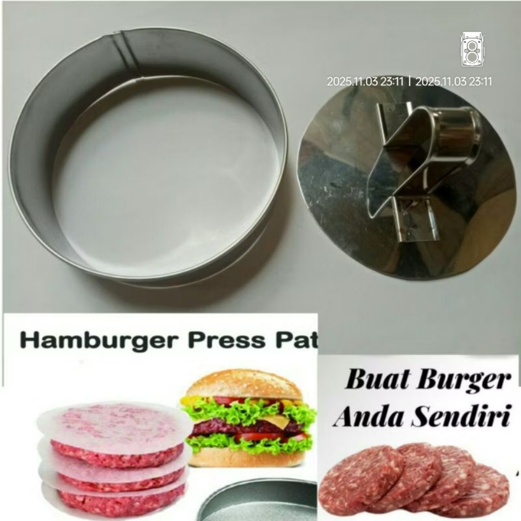 Cetakan Burger Press Daging Hamburger+ penekan