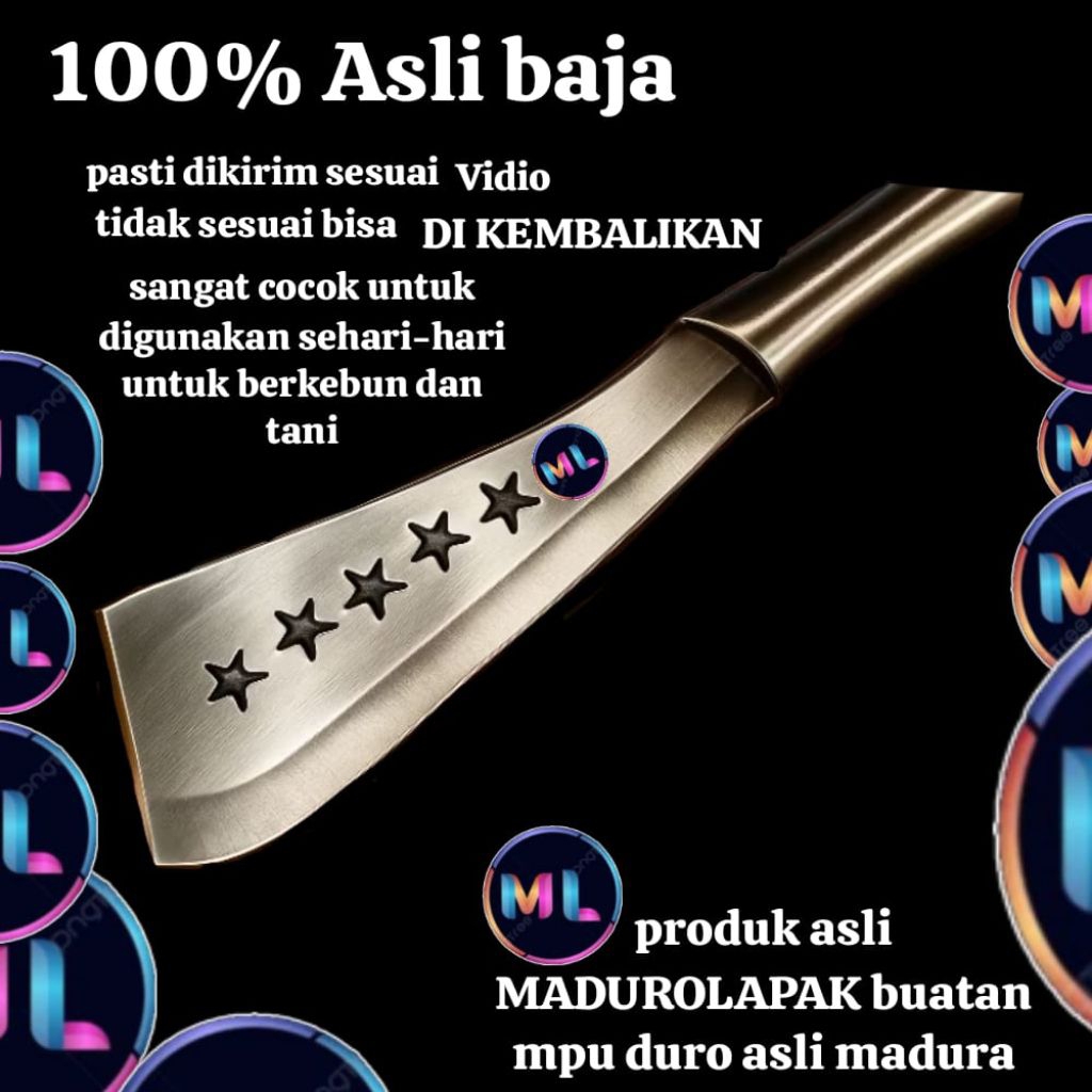 Arit Madura Bintang 5 Original Pemotong Rumput Padi Jagung Alat Berkebun Dan Tani