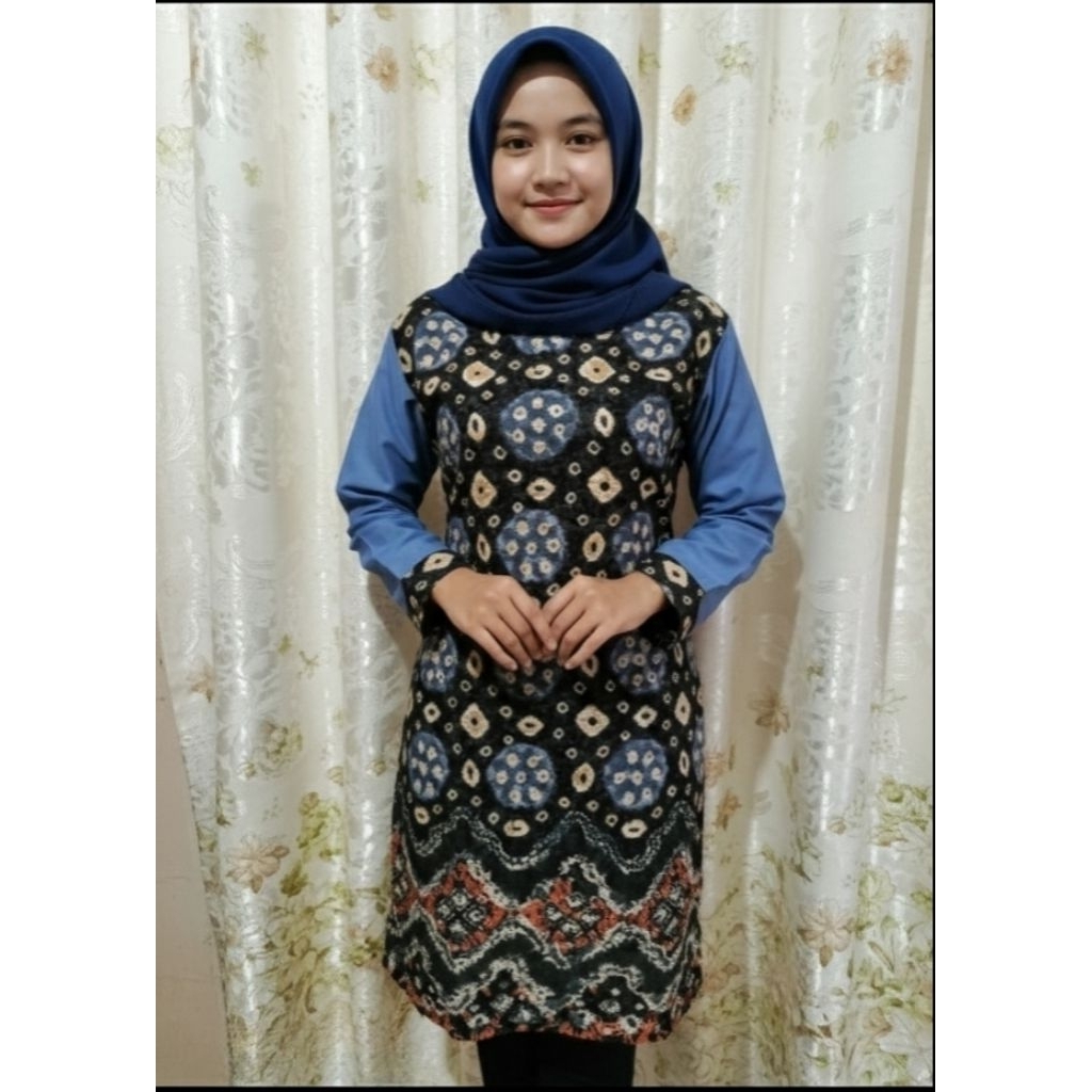 tunik jumputan/tunik kerja/baju atasan wanita